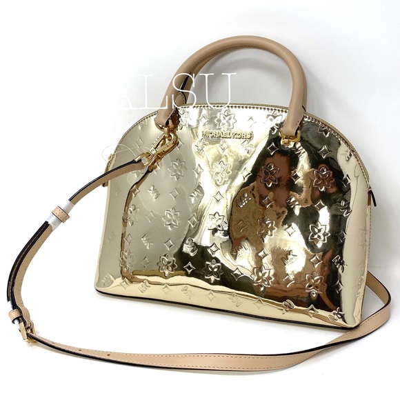 Michael Kors Emmy Large Dome Satchel Pale Gold